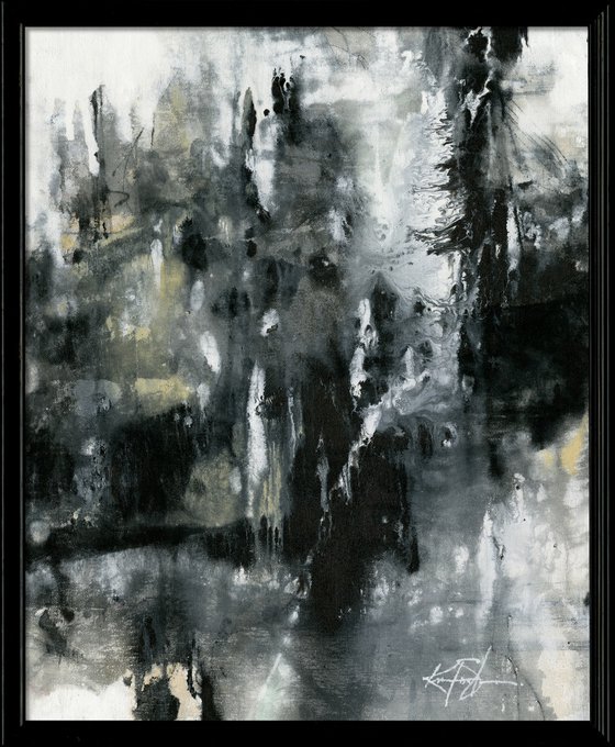 Shadow Land  - Framed Abstract Painting  by Kathy Morton Stanion