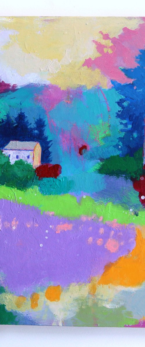 Keeping The Peace 12x12" Small Abstract Landscape Painting by Kerri McCabe