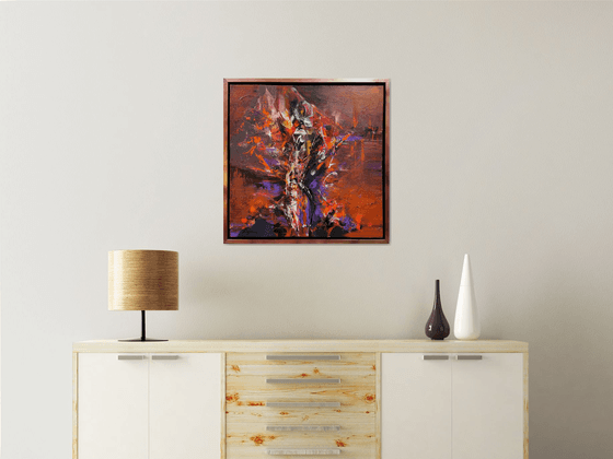 Framed Dark orange found beauty enigmatic still life by O KLOSKA