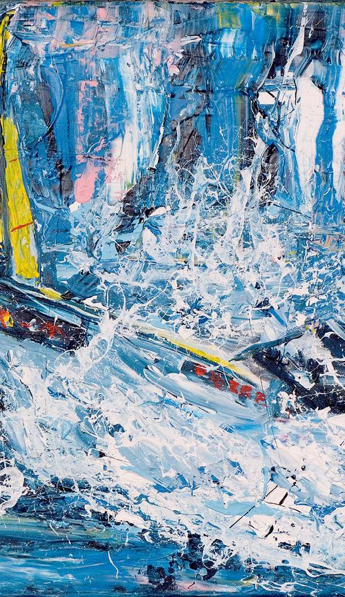 Painting: I AM SAILING - 50 x 70 cm - 19.7" x 27.56" - Sailboat by Oswin Gesselli by Oswin Gesselli