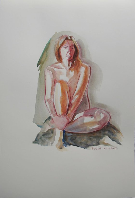 seated female nude