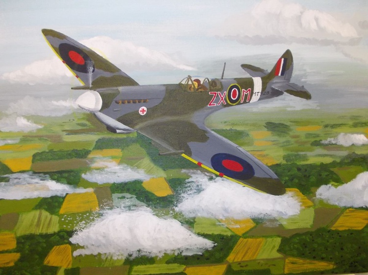 Spitfire Mk Viii Acrylic Painting By Mike Owen Artfinder
