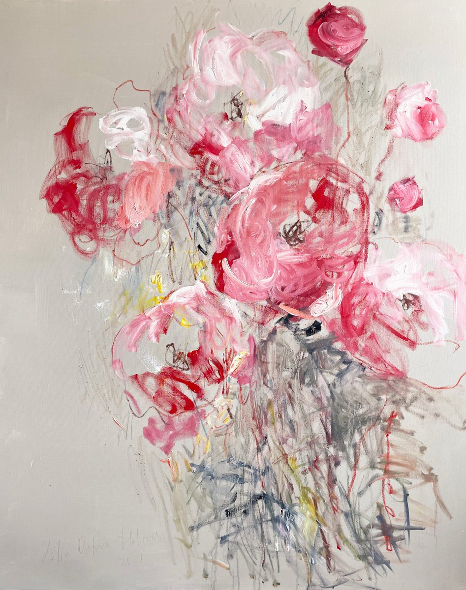 Pink flowers. by Lilia Orlova-Holmes