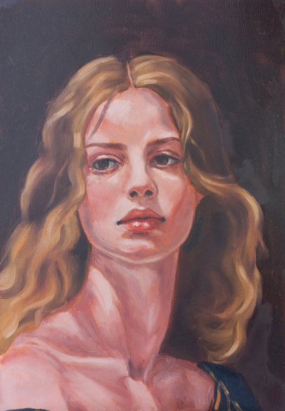 Woman oil portrait 27x38cm