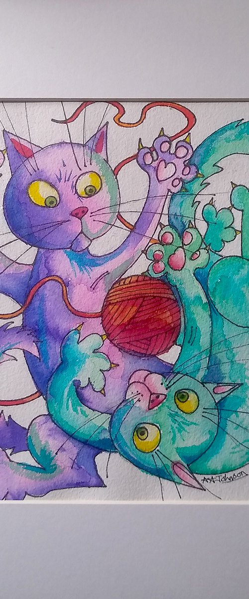 Cat Illustration - 'Rough and Tumble' by Andrew Alan Johnson