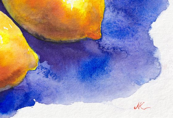 Yellow Lemons on Blue
