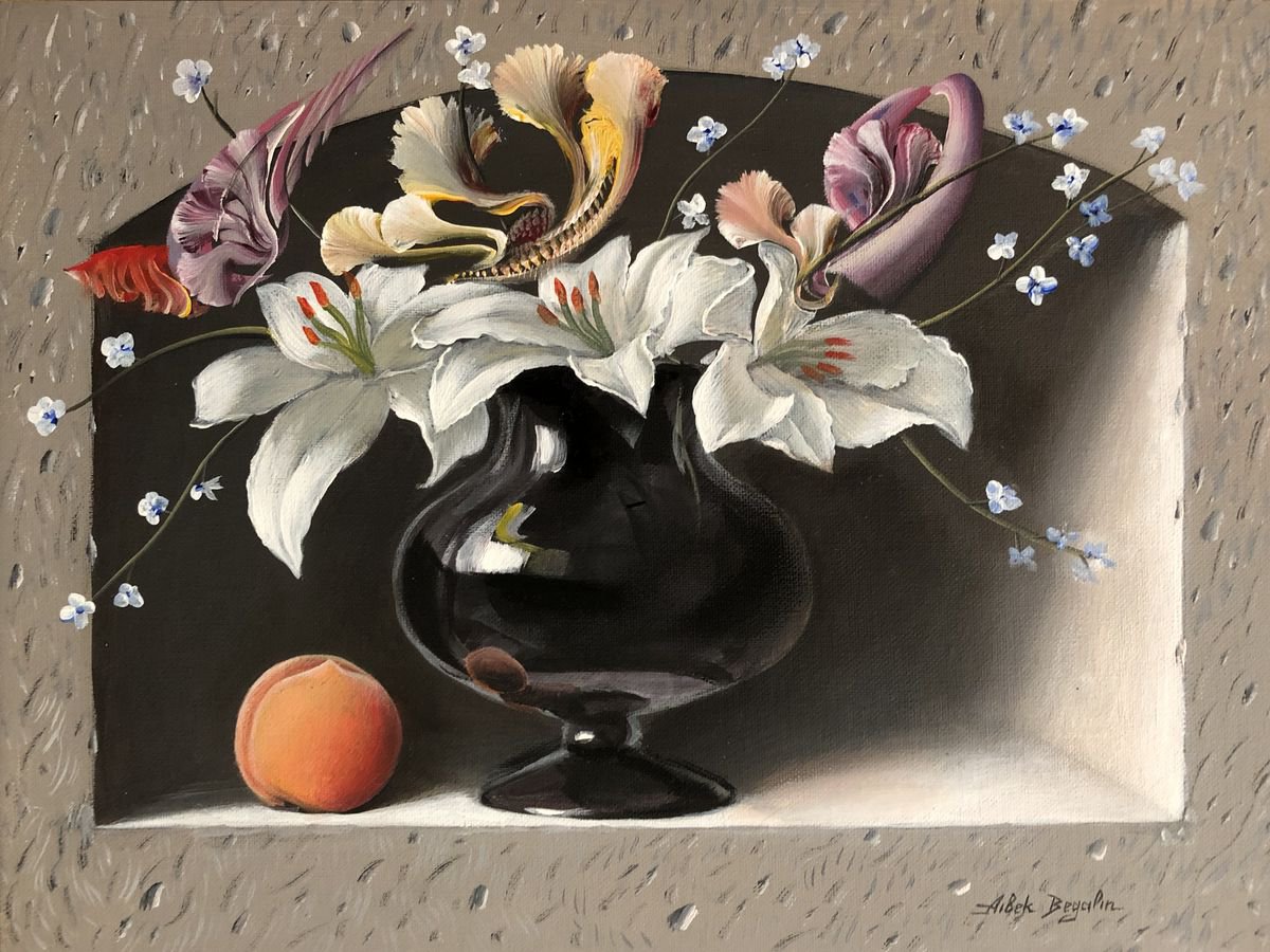LILIES AND PEACH by Aibek Begalin
