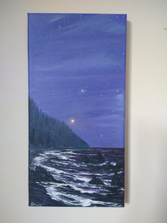 Purple haze. Original acrylic painting by Zoe Adams.