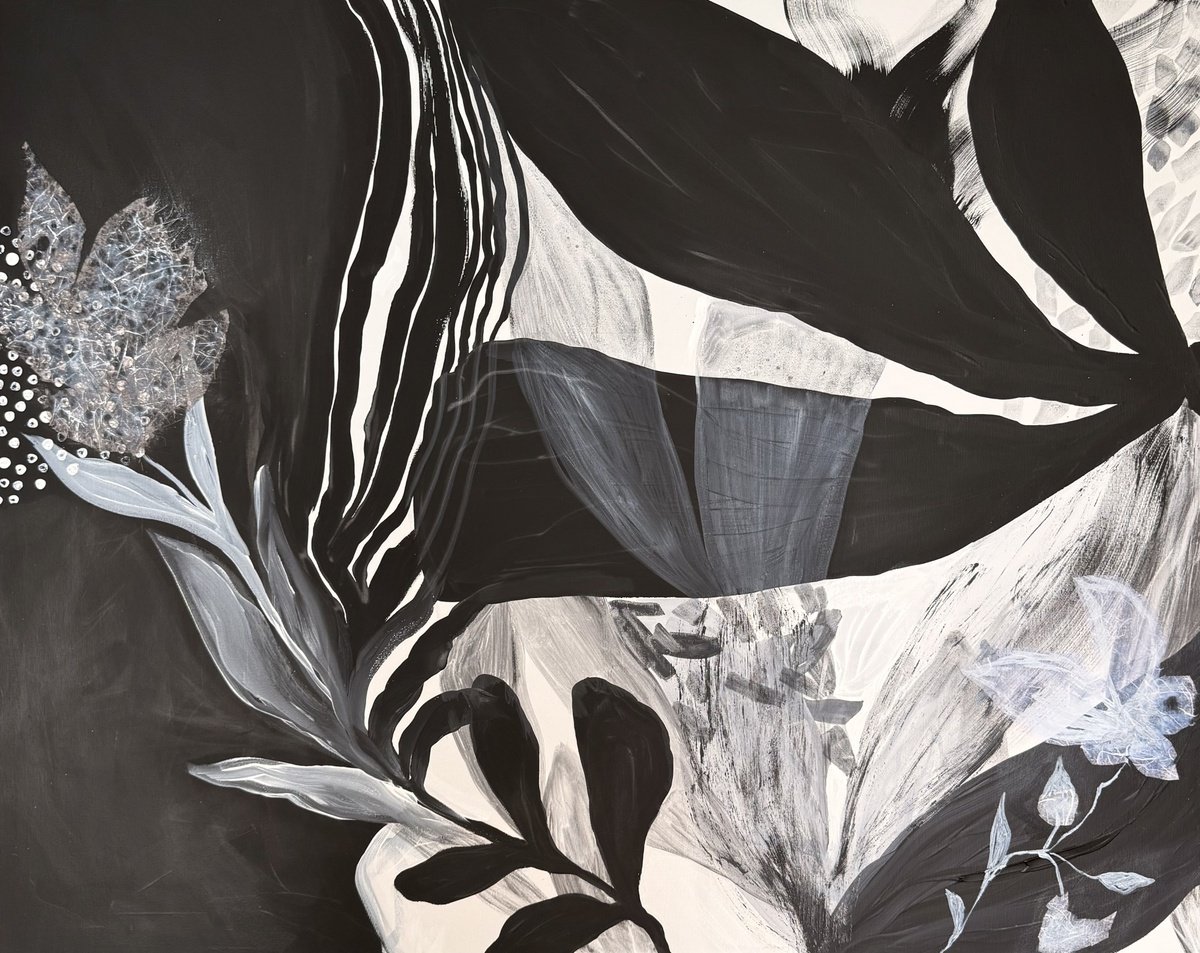 Expressive Abstract Acrylic Painting By Adina Potop, 39 X 31, We Should All Daydream, Original Artwork