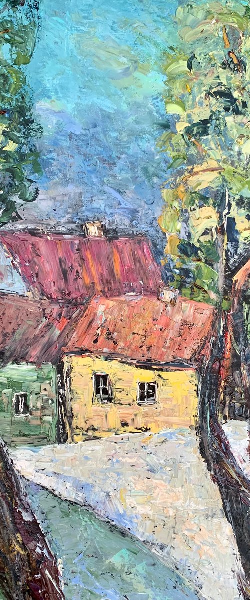 Small street in the village by Vilma Gataveckienė