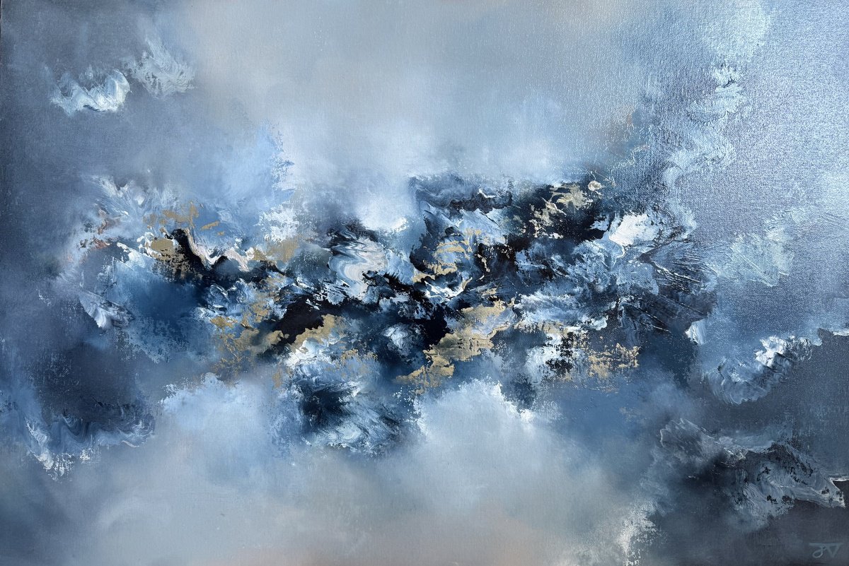 Abstract Oil Painting By Jaimie Volkaerts, 30 X 20, New Horizons, Original Artwork