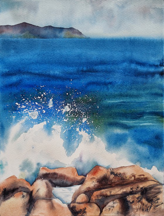 Wave - original seascape watercolor