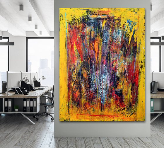 EXTRA LARGE  ABSTRACT PAINTING " Chopin- Spring Waltz"