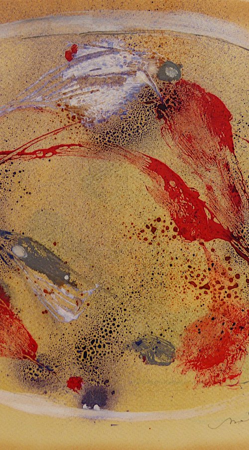 Chimeras 6, ink and oil on paper, 41x29 cm by Frederic Belaubre