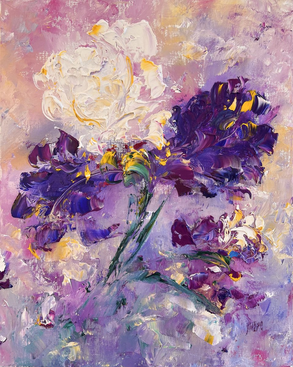 VERY PERI IRIS - Purple Iris. Blue iris. Garden. Flowers. Petals. Buds. by Marina Skromova
