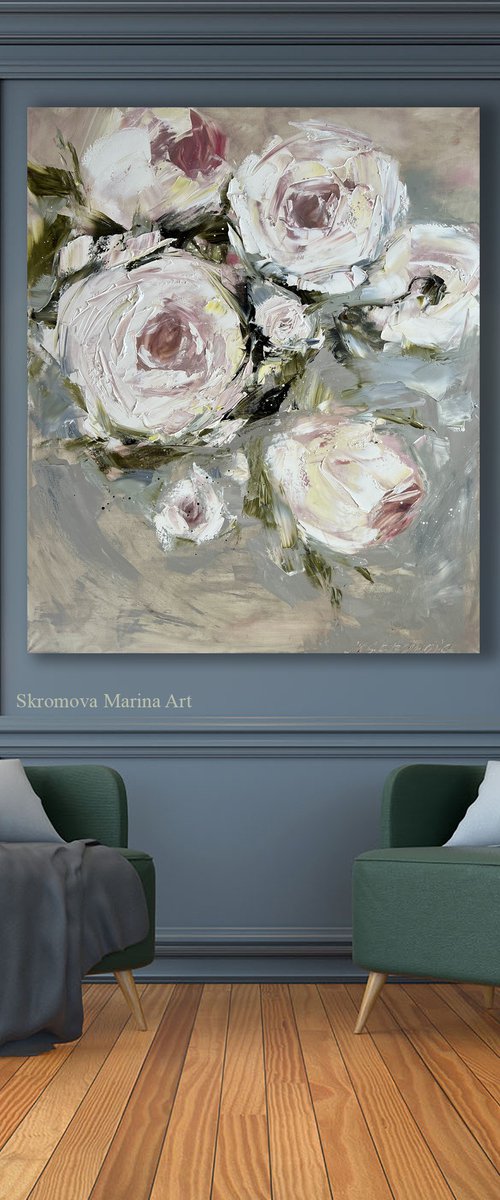 MORNING STARS - Roses. Softness. Delicate bouquet. Bride. Love. Attention. White flowers. by Marina Skromova