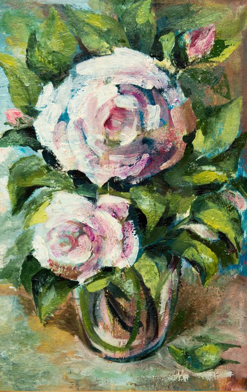 ROSES IN VASE by Galyna Shevchencko