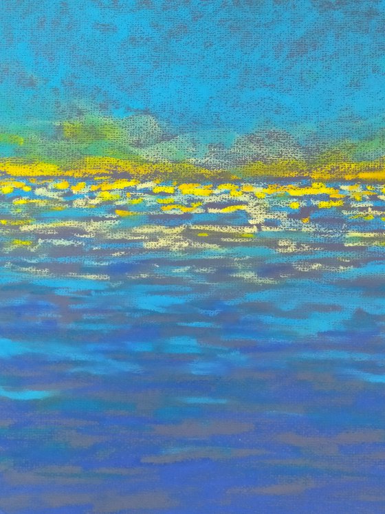 Abstract seascape Blue and yellow