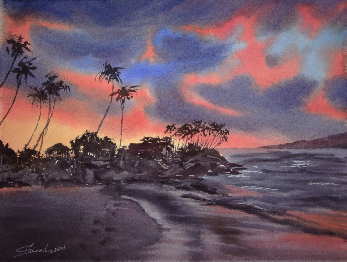 Hawaii. Sunset. by Elena Gaivoronskaia