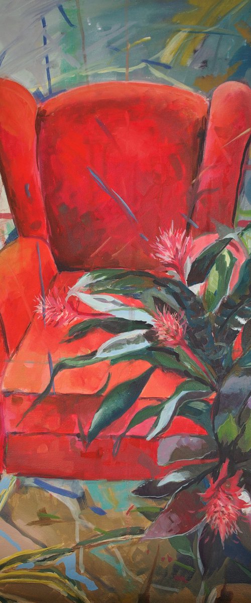 Red armchair by Amaya Fernández Fariza