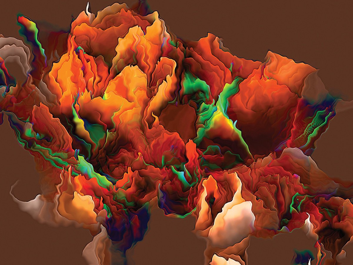 Abstract Botanical Print By Javier Diaz, 80 X 60, Superficies, Original Artwork