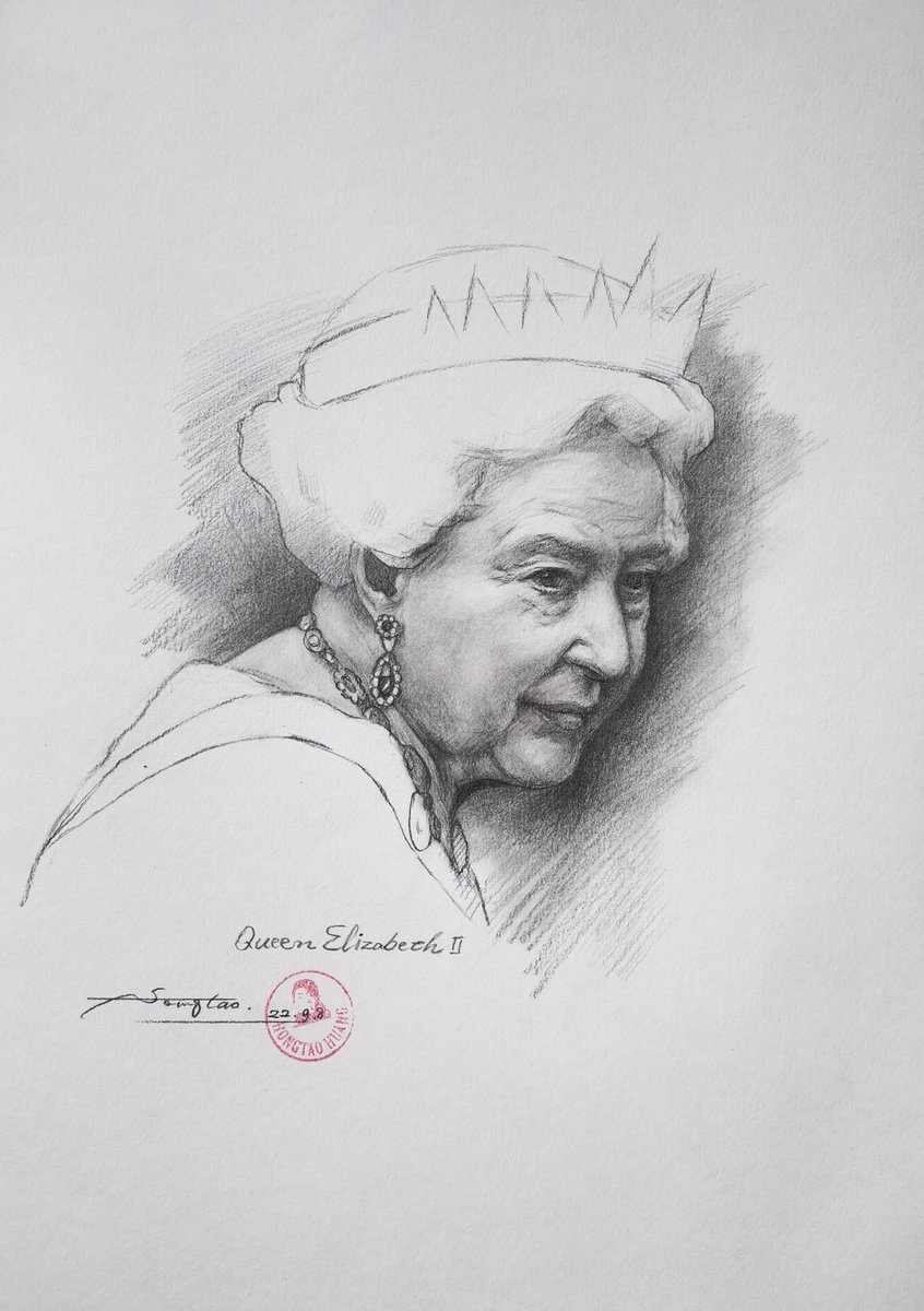 Portrait of Queen Elizabeth II by Hongtao Huang