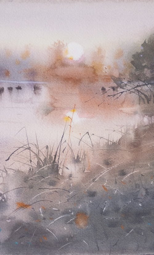 Morning Mist over The Lake by Ekaterina Pytina