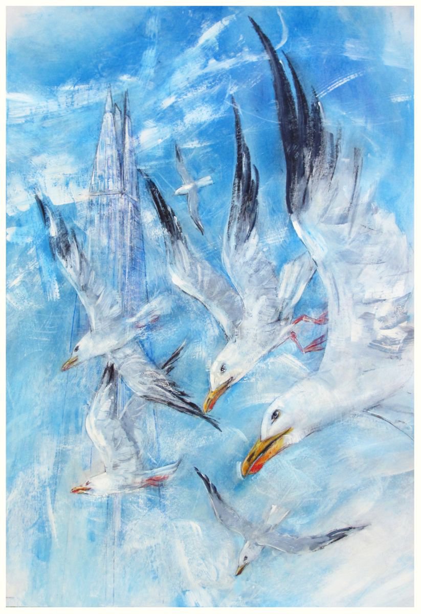 Gulls, Shard 2 by John Sharp