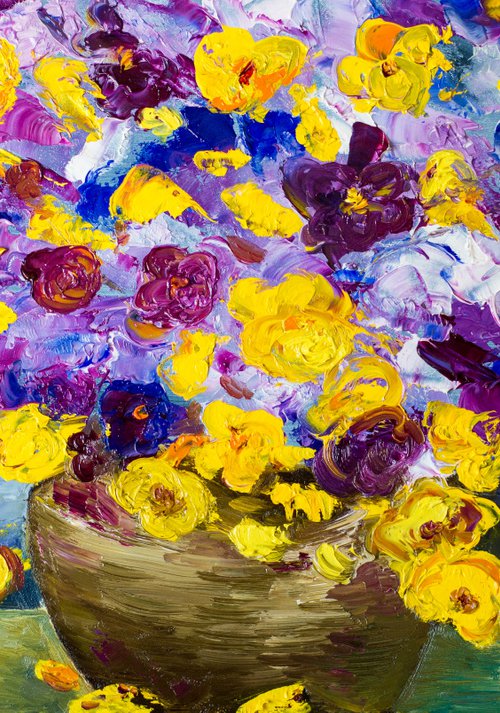 VIOLET AND YELLOW FLOWERS by Liubov Kuptsova