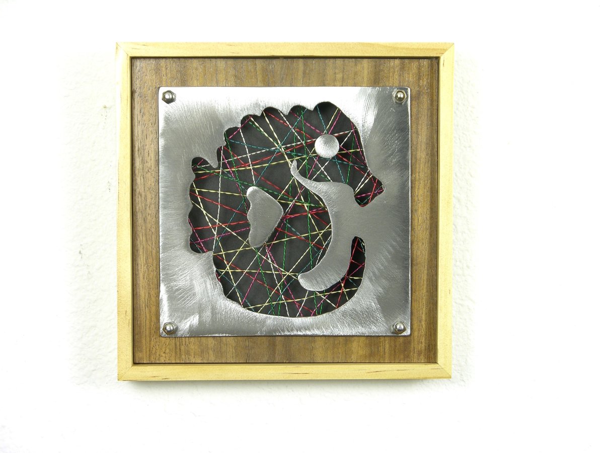 Impressionistic Animal Sculpture By Tomoaki Orikasa, 8 X 8", Rainbow Seahorse - Yin, Original Artwork