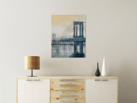 New York - The Manhattan Bridge At Dusk