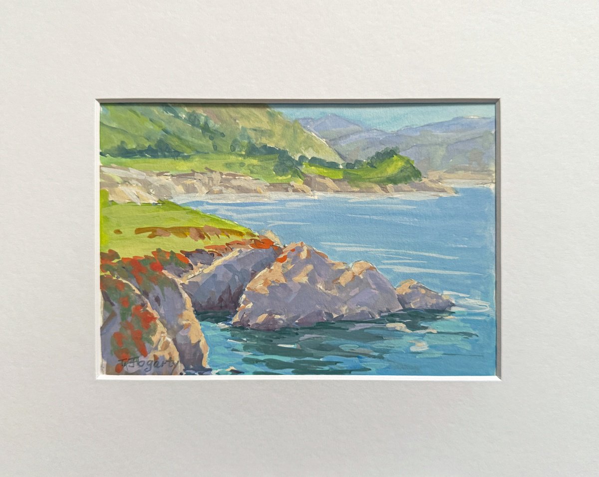 Impressionistic Landscape Painting By Tatyana Fogarty, 10 X 8", Rocky Point Revisited, Original Artwork