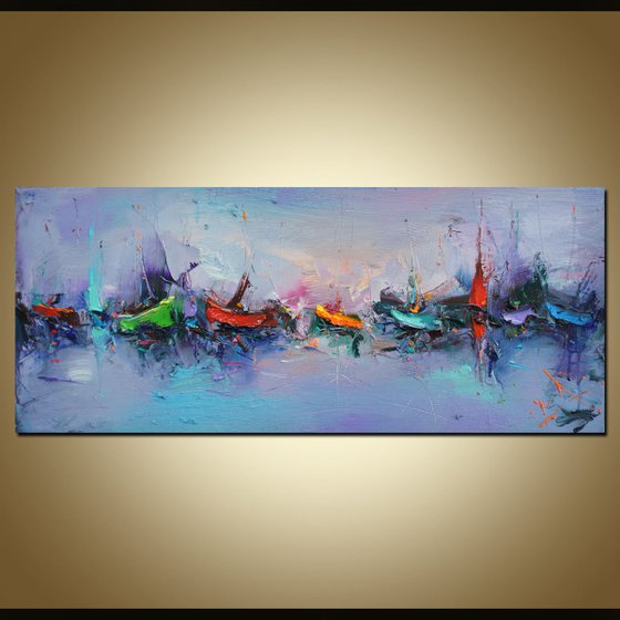 Sea story, Abstract Seascape painting