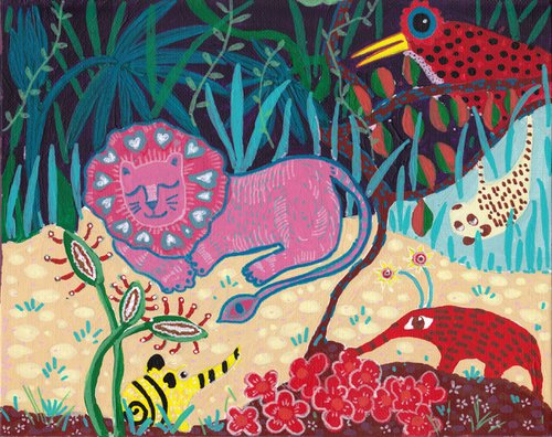 Sleeping Pink Lion by Catherine O’Neill