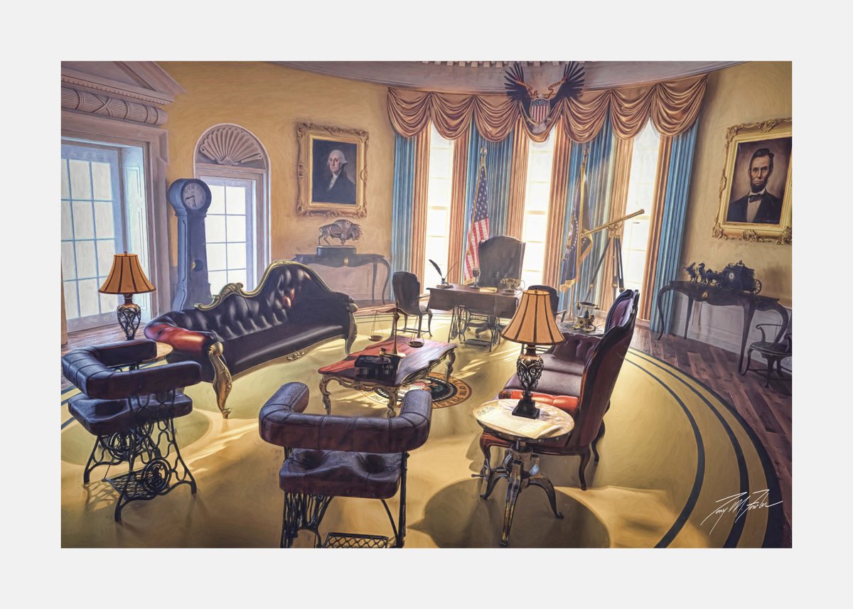 Surrealistic Cityscapes Giclee Print By Tony Fowler, 35 X 25", Oval Office, Original Artwork