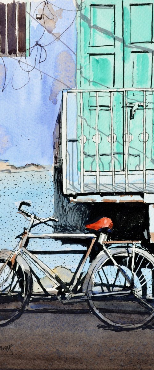 Jodhpur bike sketch by Ramesh Jhawar