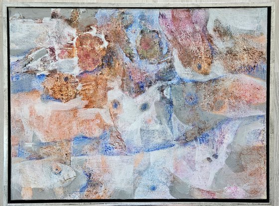 Afterimage. abstract painting, framed