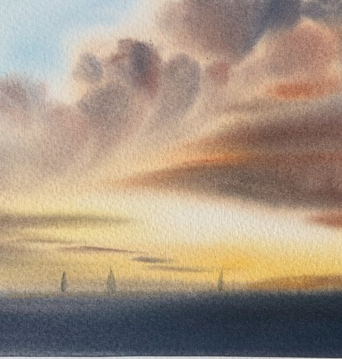 Sunset on the sea #7 by Eugenia Gorbacheva