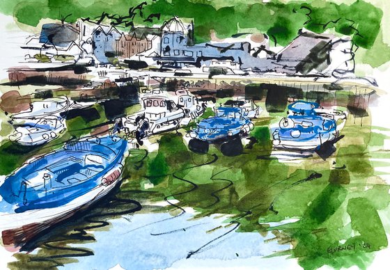 Lynmouth Harbour boats