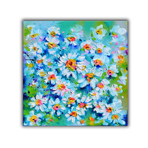 White Daisies Field - Daisy Flowers by Soos Roxana Gabriela