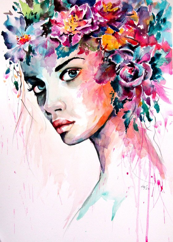 Girl with florals of summer