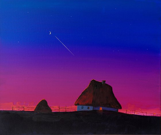 Nightfall Above the Quiet Roof