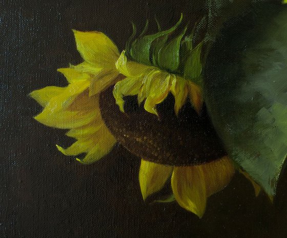 Sunflowers, oil on canvas, 41x61cm, 2018, original still life