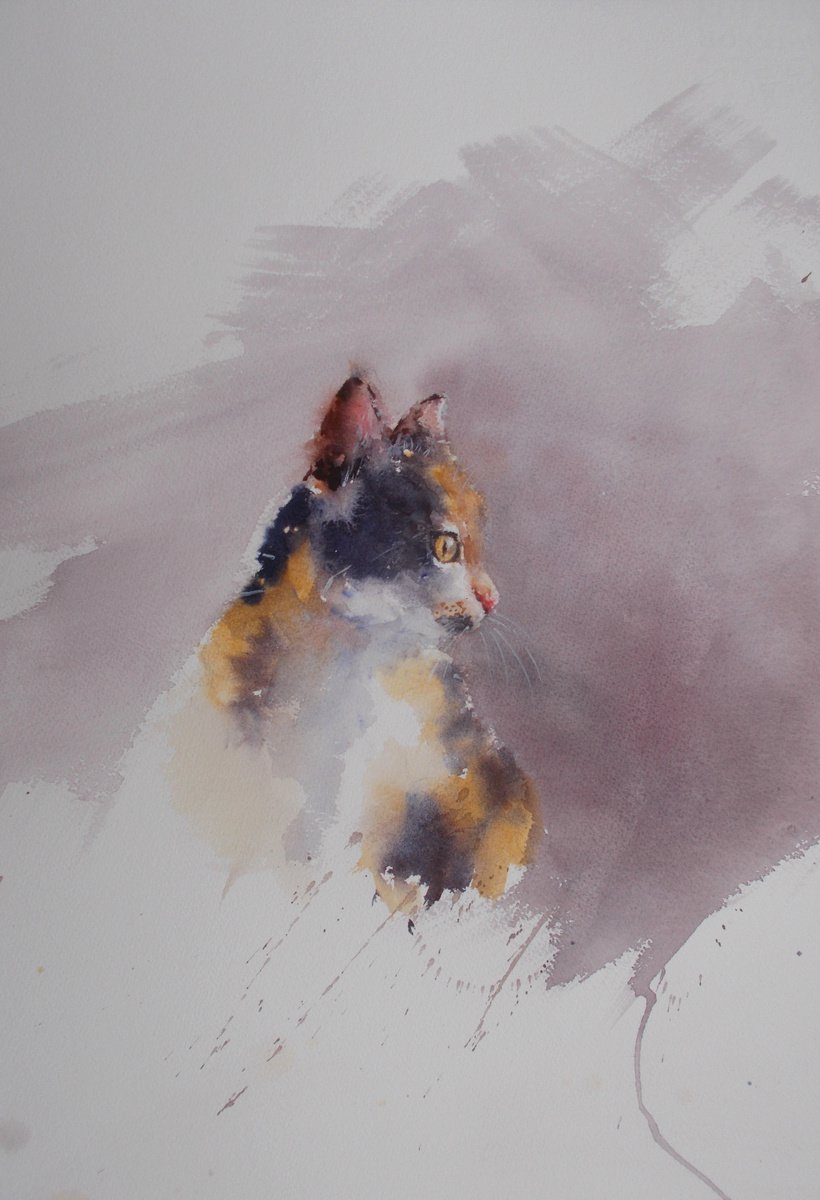 Impressionistic Animal Watercolour By Giorgio Gosti, 14 X 21, Cat 4, Original Artwork