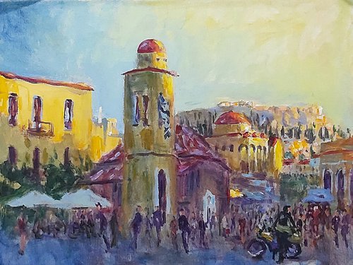 Old city square by Dimitris Voyiazoglou