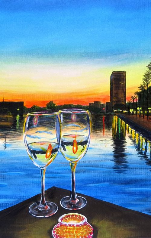 Two glasses of white by Dmytro Yeromenko