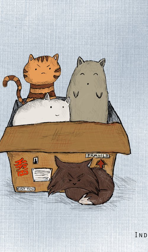 Cat Box by Indie Flynn-Mylchreest of MeriLine Art