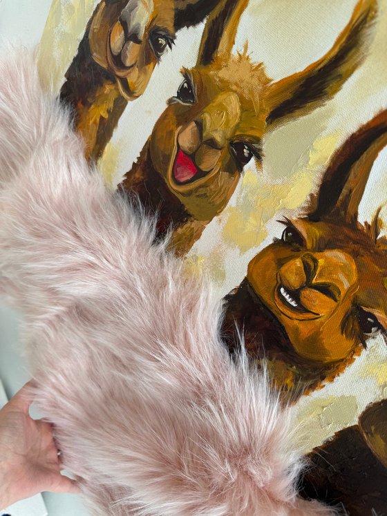 Cozy Alpacas Under A Blanket