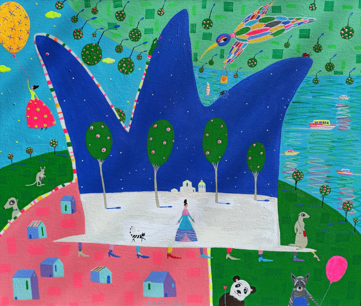 Impressionistic Landscape Acrylic Painting By Katrina Avotina, 24 X 20", Undefeatables, Original Artwork