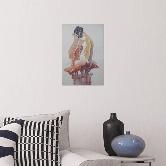 seated male nude